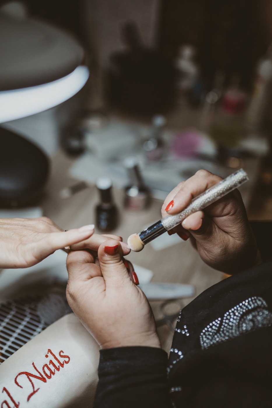 Nail styling detail at Sara Bella Beauty Studio